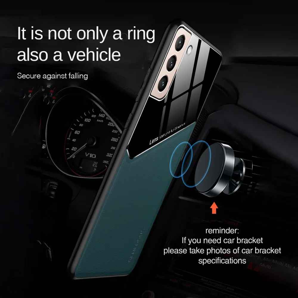Luxury Leather Frame Protective Case – Shockproof Slim Cover for Samsung A Series
