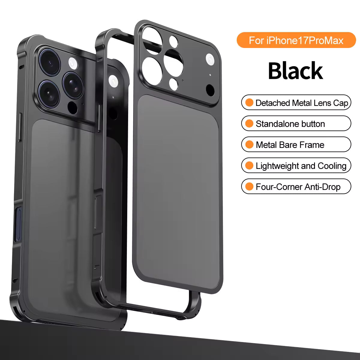Luxury Metal Convert Frame Case for iPhone 17 Pro Max