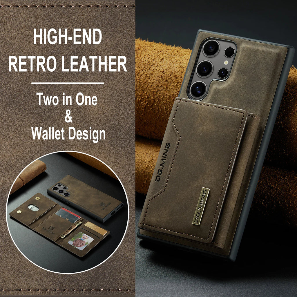 M2 2-in-1 Magnetic Card Holder and Protective PU Leather Case