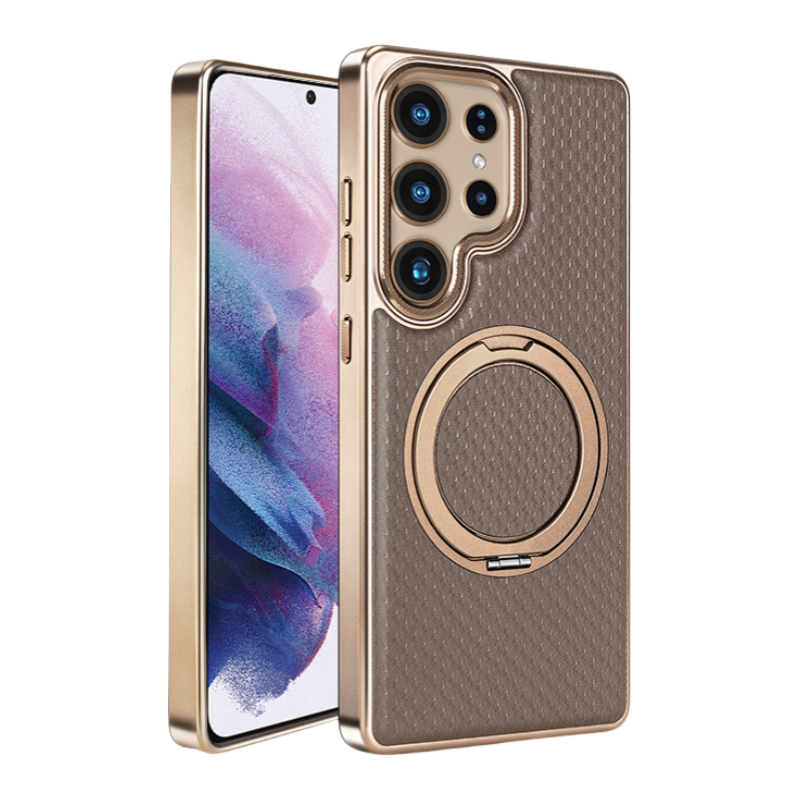 Luxury PU Leather Samsung Case – Magnetic, Shockproof, 360° Ring Stand