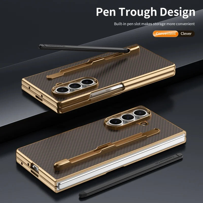 Business Plating Carbon Fiber Texture Phone Case