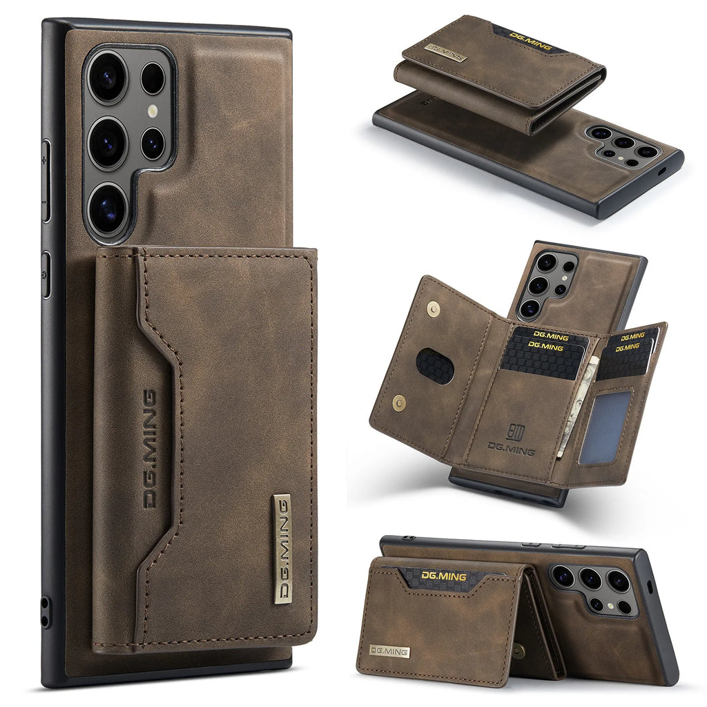 M2 2-in-1 Magnetic Card Holder and Protective PU Leather Case