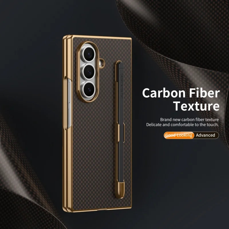 Business Plating Carbon Fiber Texture Phone Case