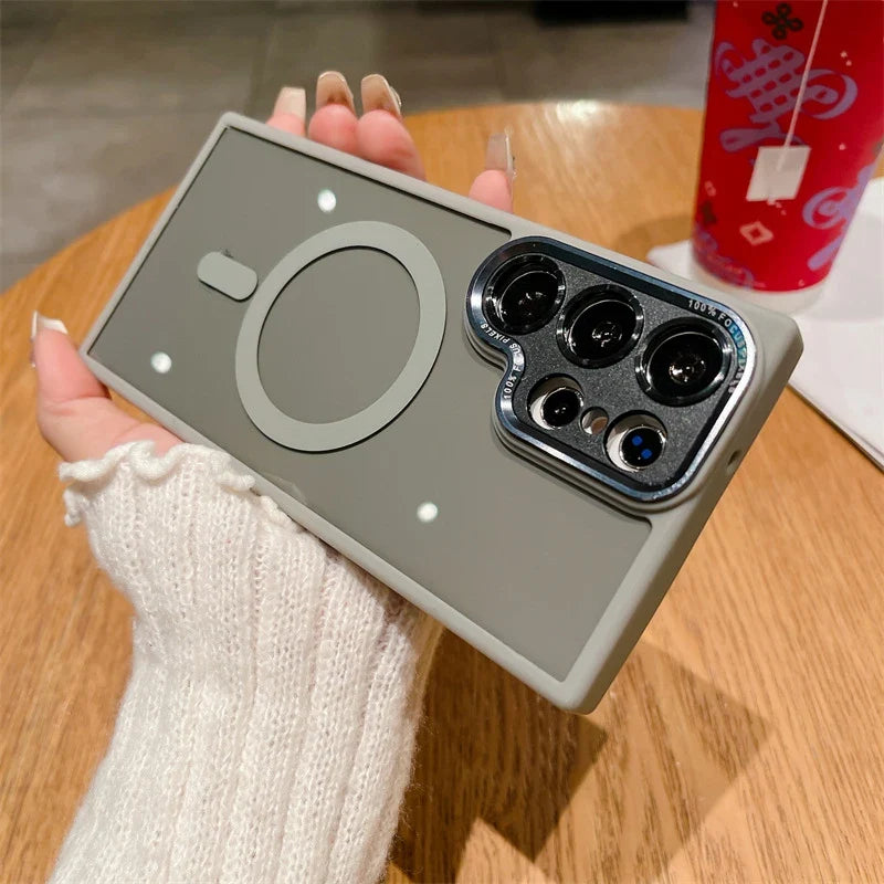 Fashion Plating Metal Lens Protective Phone Case for Samsung