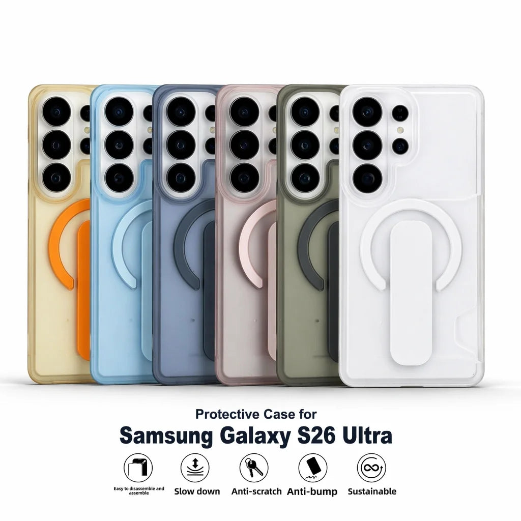 Magnetic Ring Matte Integrated Case for Samsung Galaxy