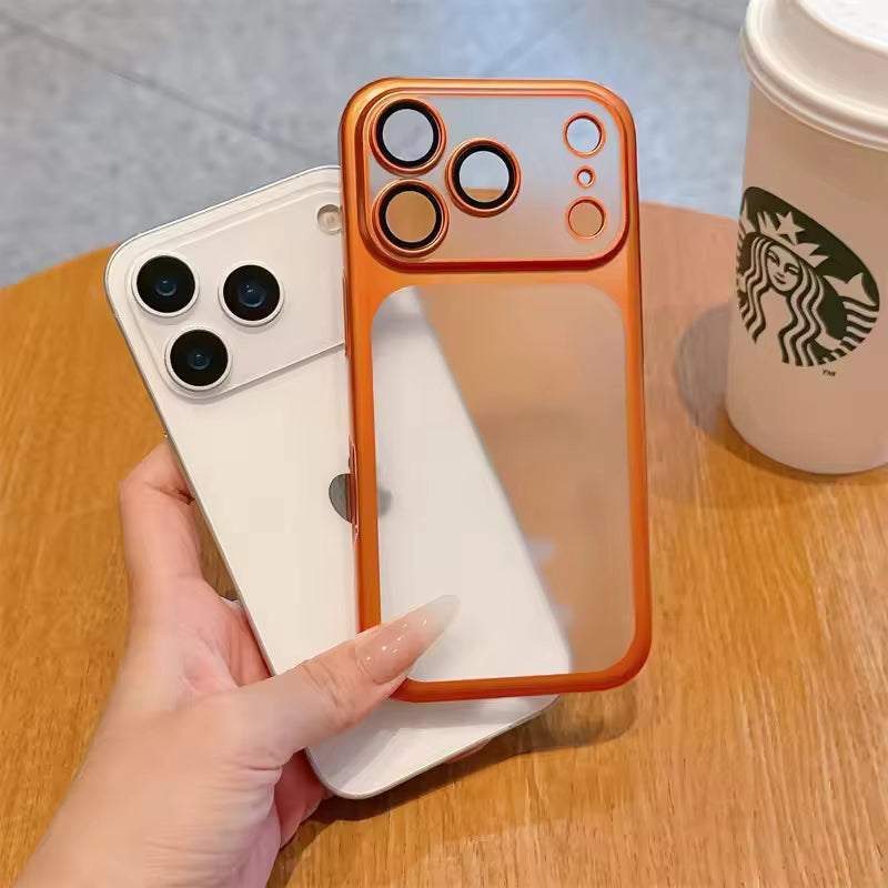 Luxury Electroplated Frame Fingerprint-Resistant Frosted Case for iPhone