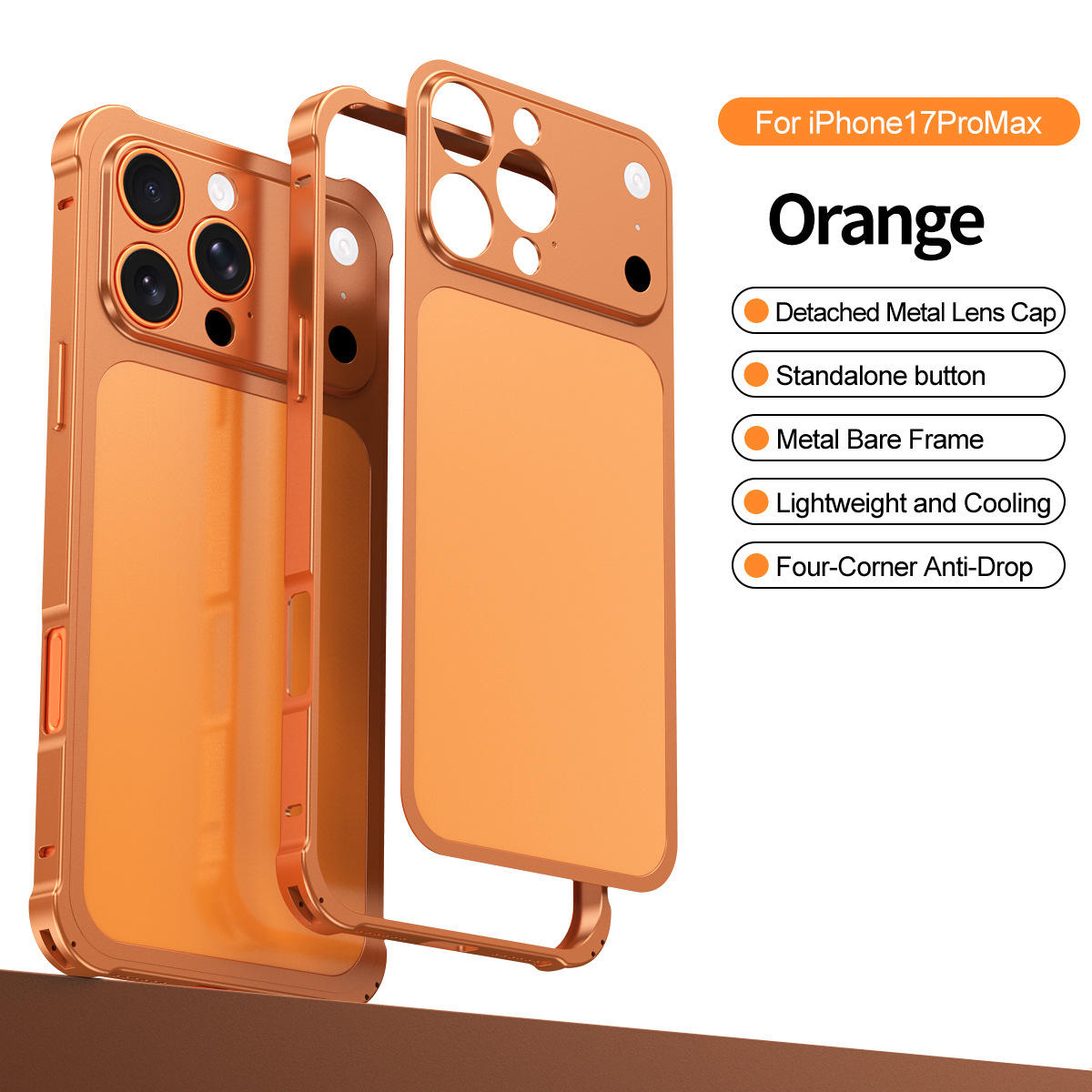 Luxury Metal Convert Frame Case for iPhone 17 Pro Max