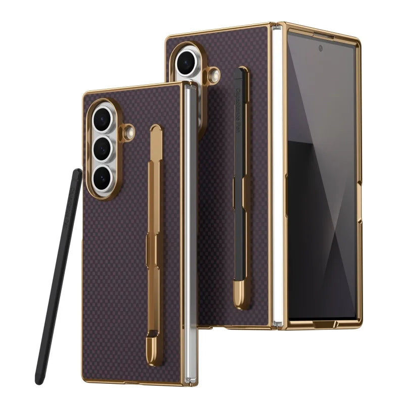Business Plating Carbon Fiber Texture Phone Case
