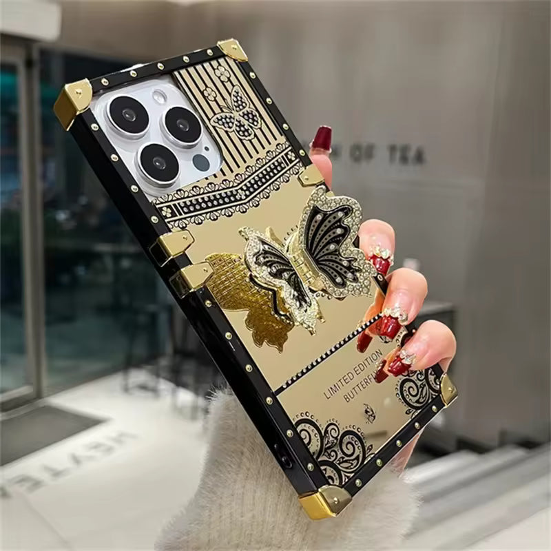 Luxury Diamond Butterfly iPhone Case Stand