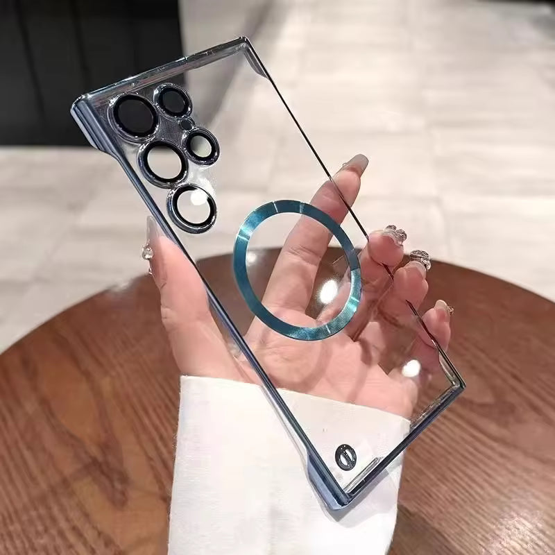 Newskin Magnetic Clear Ultra-Thin Frameless Phone Case with Lens Protective Film for Samsung