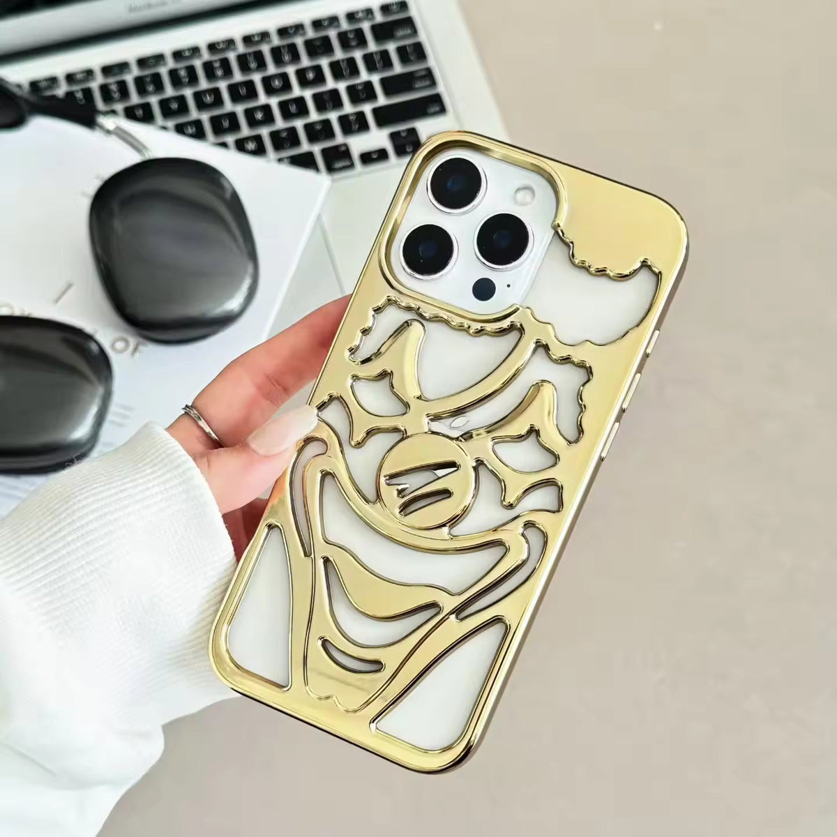 Electroplated Clown Design Phone Case