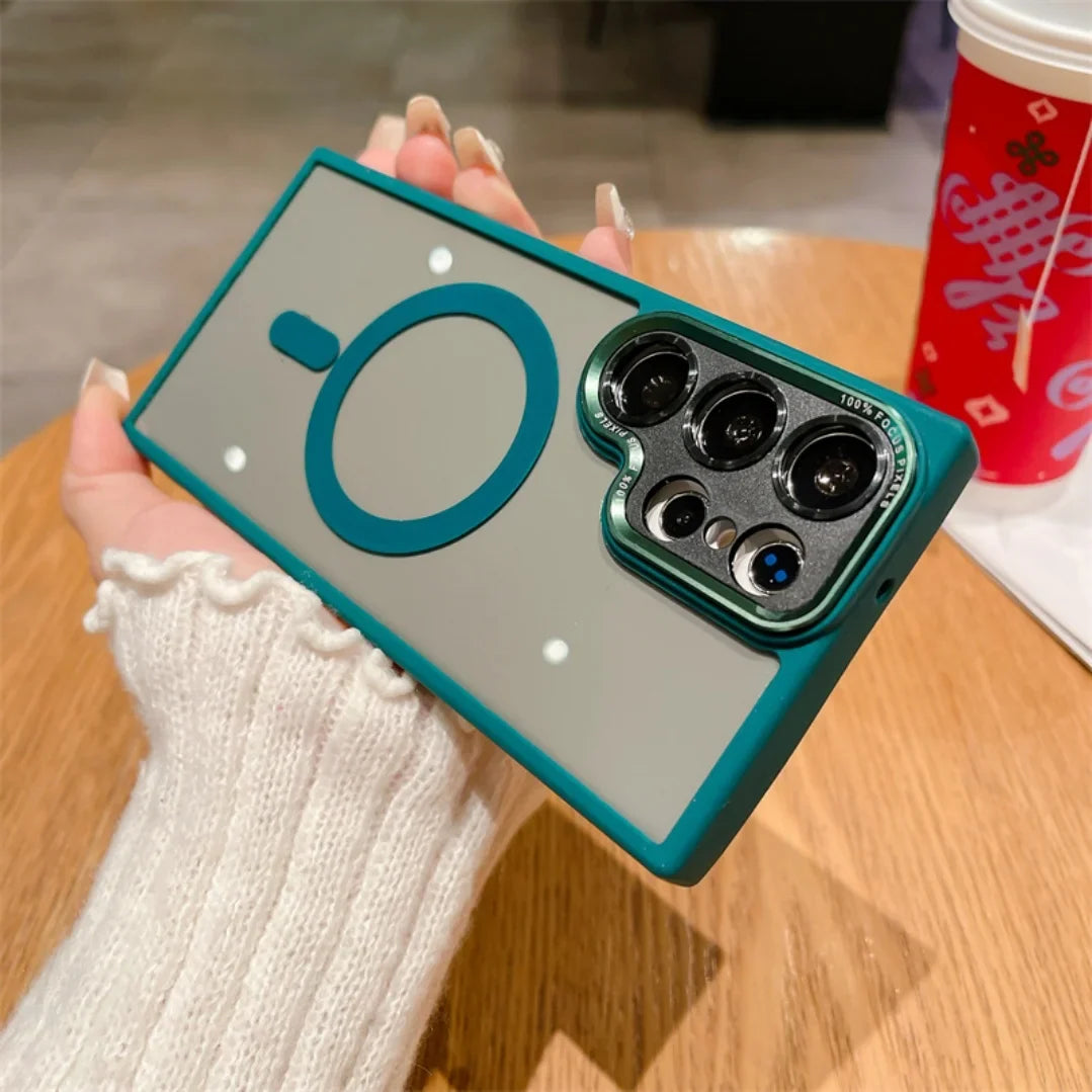 Fashion Plating Metal Lens Protective Phone Case for Samsung