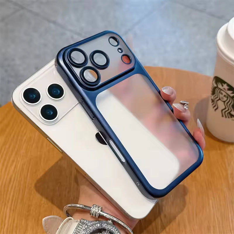 Luxury Electroplated Frame Fingerprint-Resistant Frosted Case for iPhone