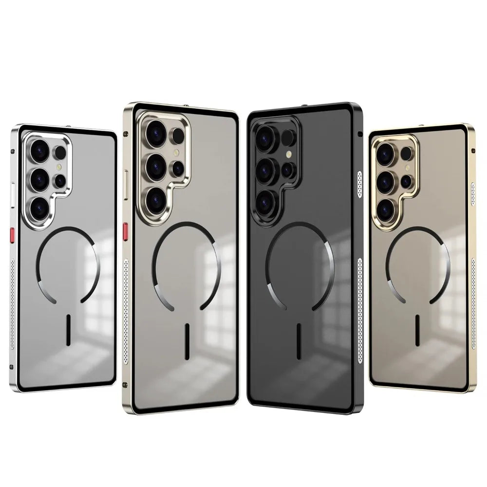 Metal Border Frosted PC Backplate Phone Case