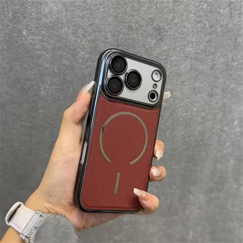 Premium  Leather Magnetic Bumper Cover for iPhone