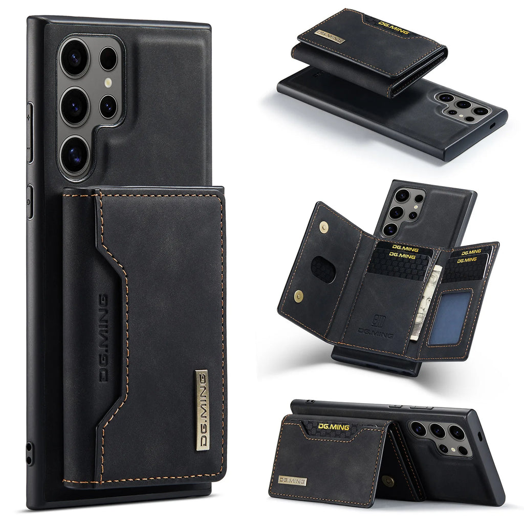 M2 2-in-1 Magnetic Card Holder and Protective PU Leather Case
