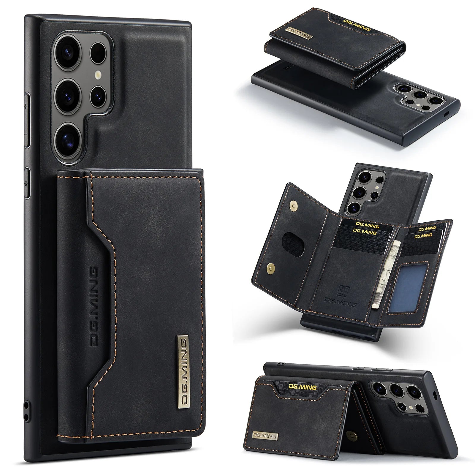 M2 2-in-1 Magnetic Card Holder and Protective PU Leather Case
