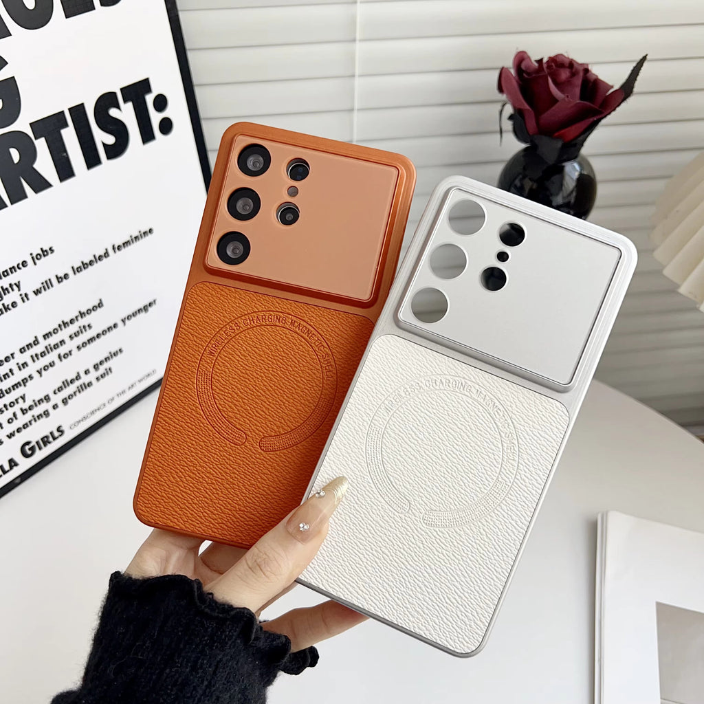 Magnetic Window Leather Cover for Samsung