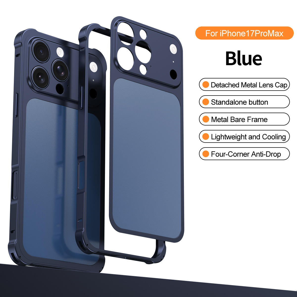 Luxury Metal Convert Frame Case for iPhone 17 Pro Max