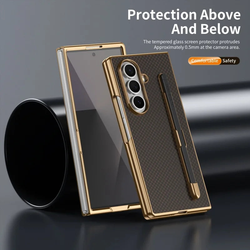 Business Plating Carbon Fiber Texture Phone Case