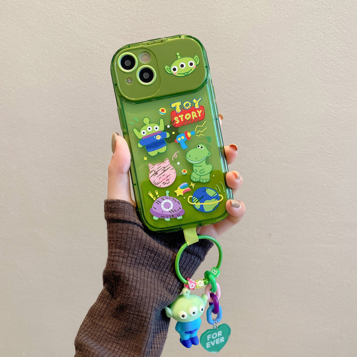 Cartoon Mirror Stand Silicone Case with Chain – Cute Toy Design Shockproof Back Cover for iPhone 16–11 Pro Max