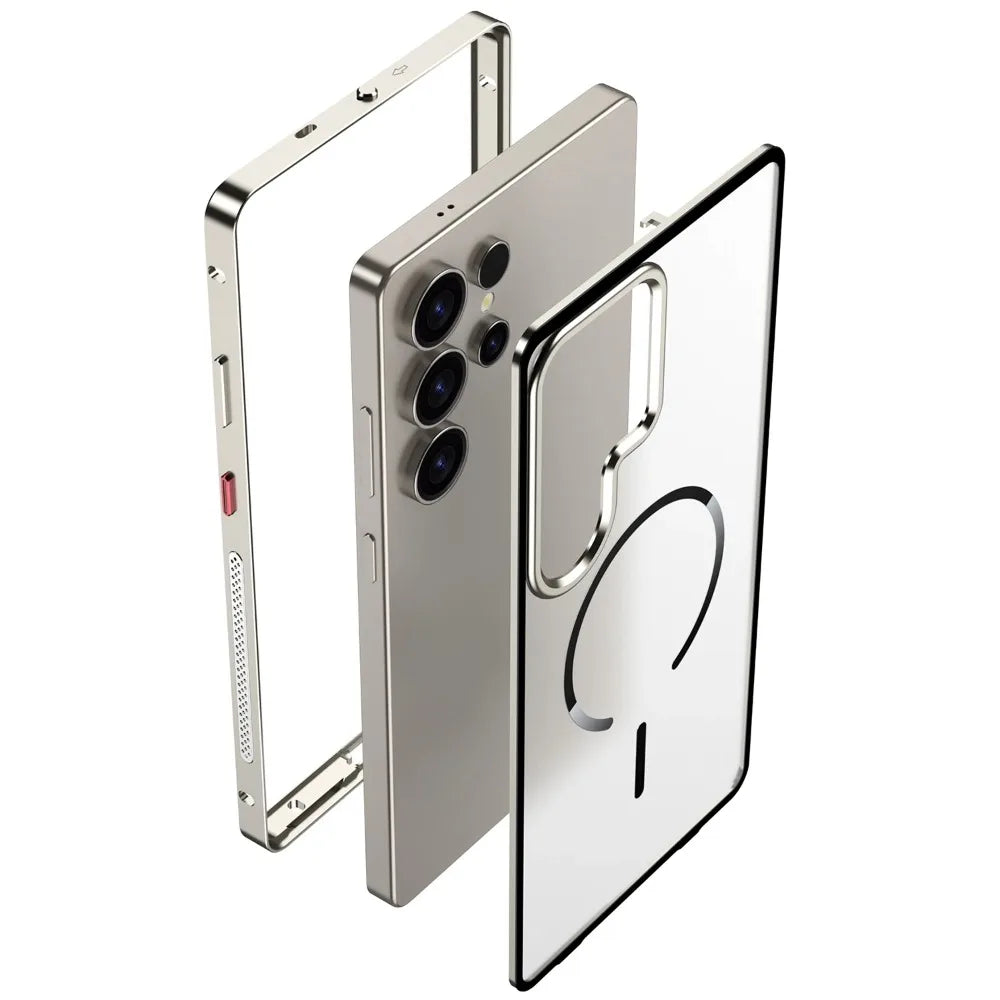 Metal Border Frosted PC Backplate Phone Case