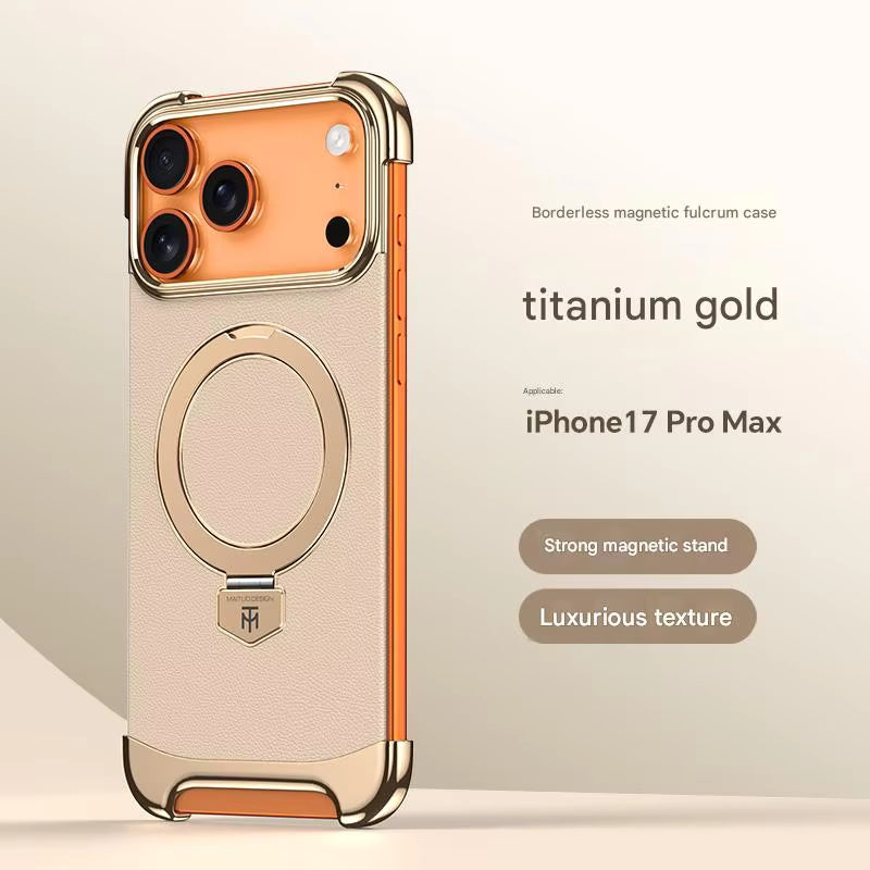Premium MagSafe Case with Built-in Metal Ring Stand – Folding Magnetic Cover for iPhone 17–13 Pro Max
