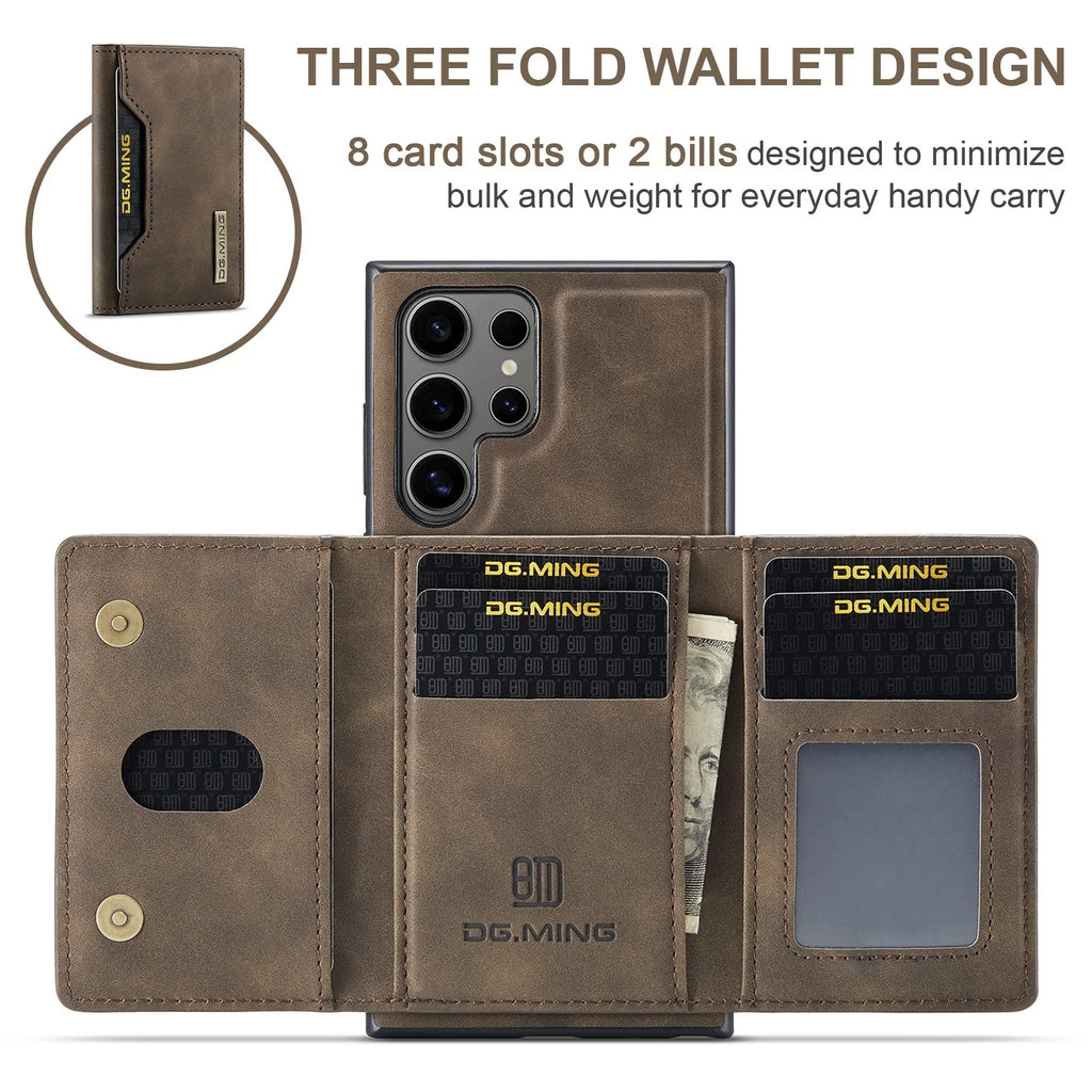 M2 2-in-1 Magnetic Card Holder and Protective PU Leather Case