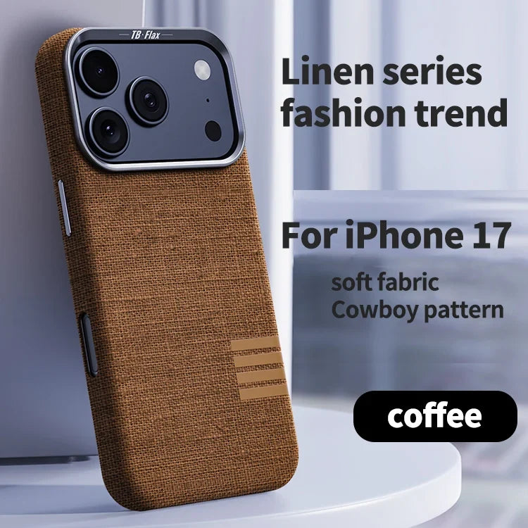 Premium Magnetic Linen iPhone Case - Shockproof Design