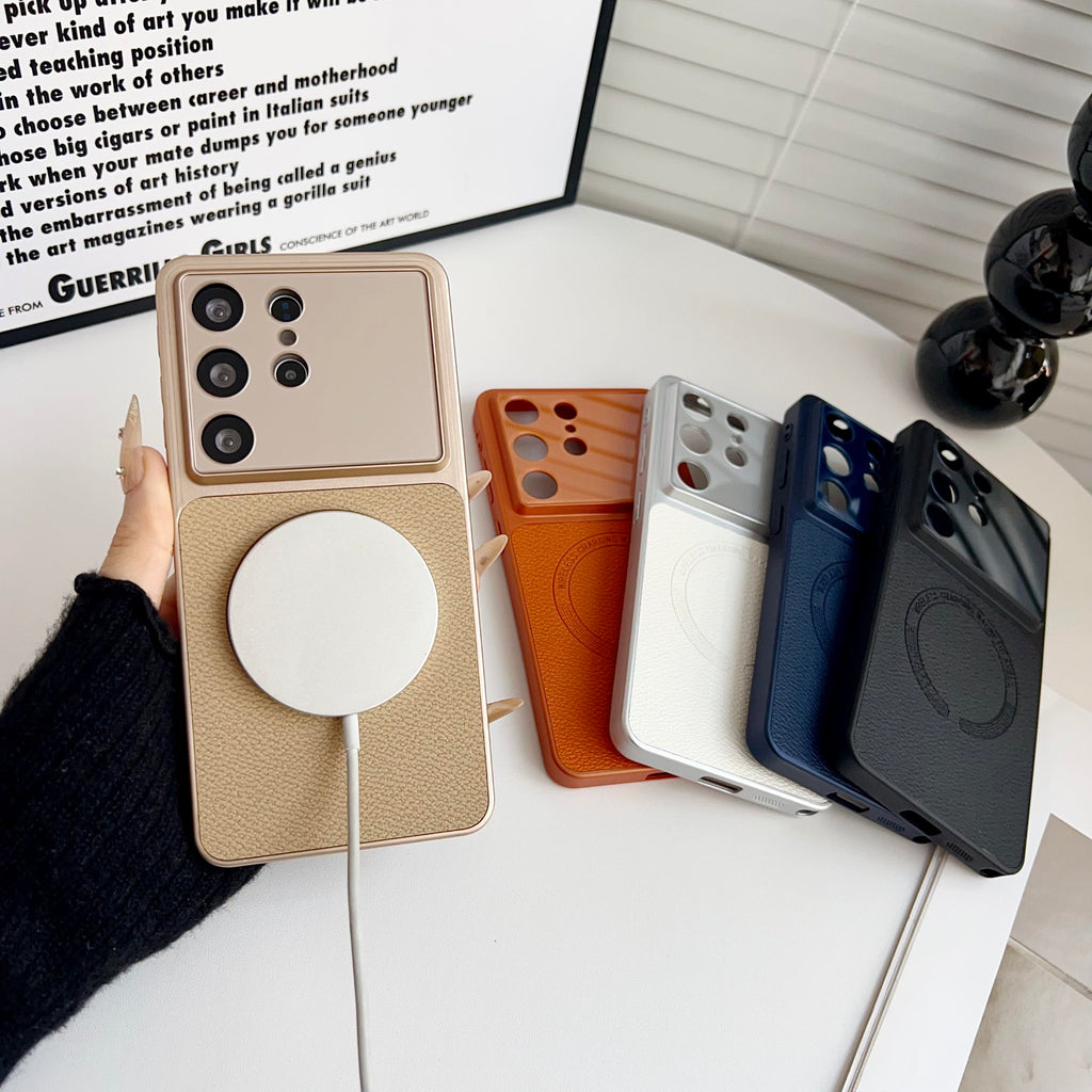 Magnetic Window Leather Cover for Samsung