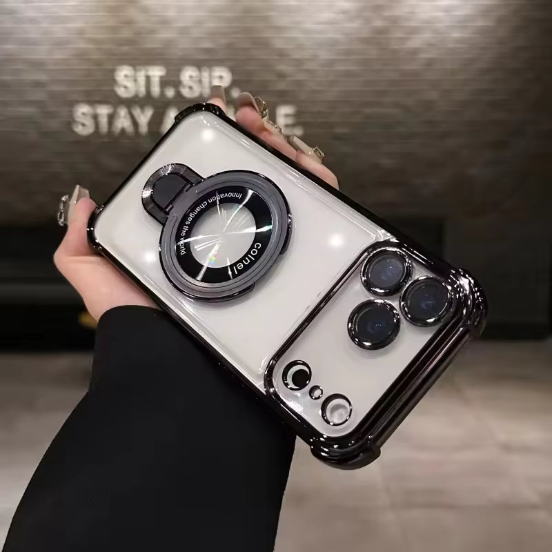 Magnetic Ring Transparent iPhone Case