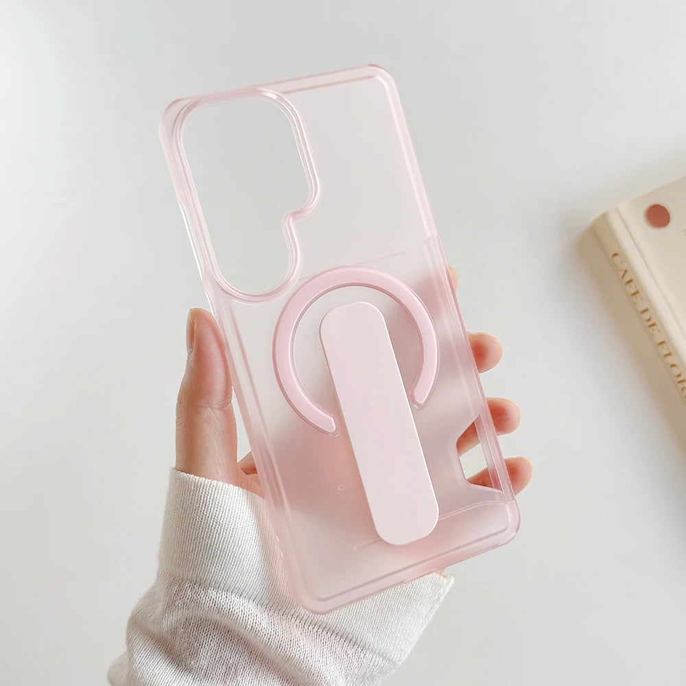 Magnetic Ring Matte Integrated Case for Samsung Galaxy