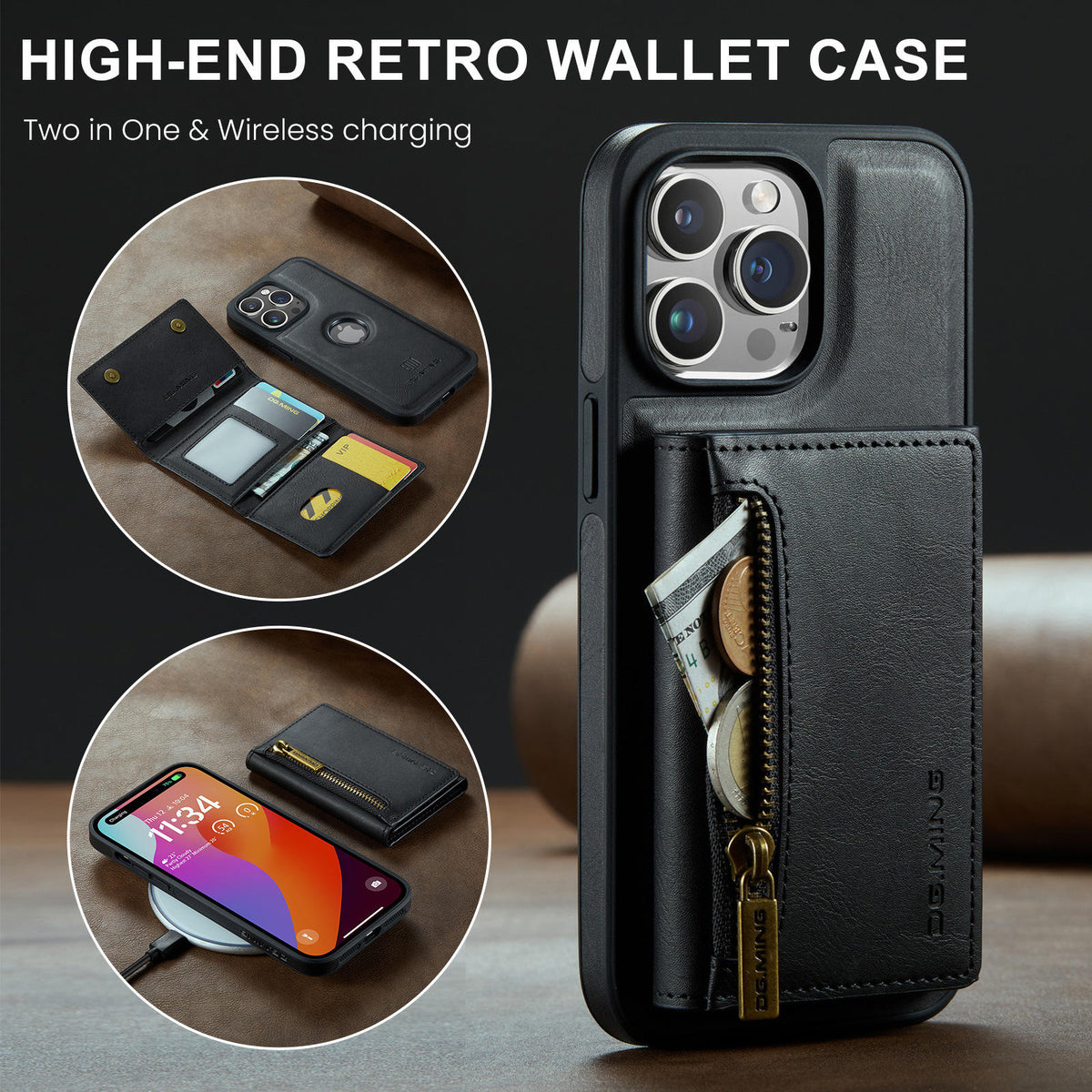 Luxury iPhone  Wallet Case – PU Leather with Magnetic Closure & Card Slots