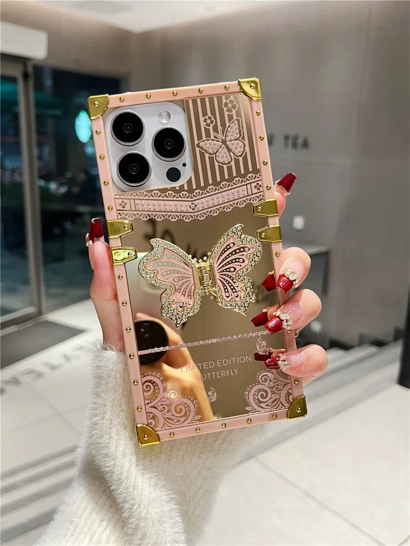 Luxury Diamond Butterfly iPhone Case Stand
