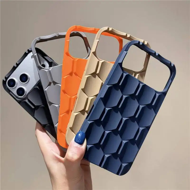 Luxury Silicone Honeycomb Phone Case Shockproof Protective Cover for