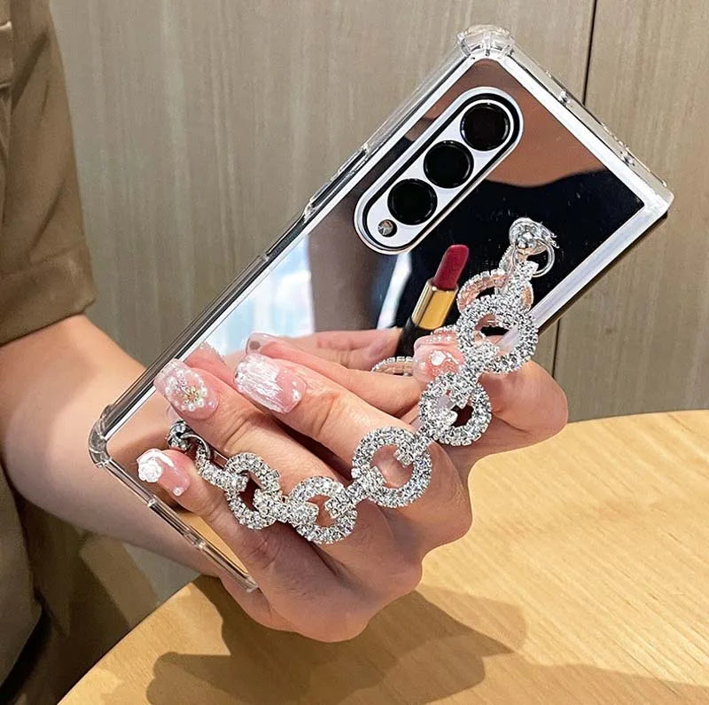 Luxury Electroplating Mirror Design Bling Phone Strap