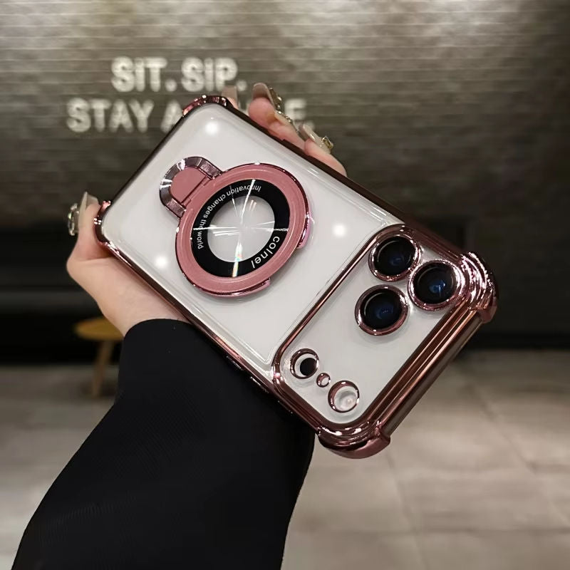 Magnetic Ring Transparent iPhone Case