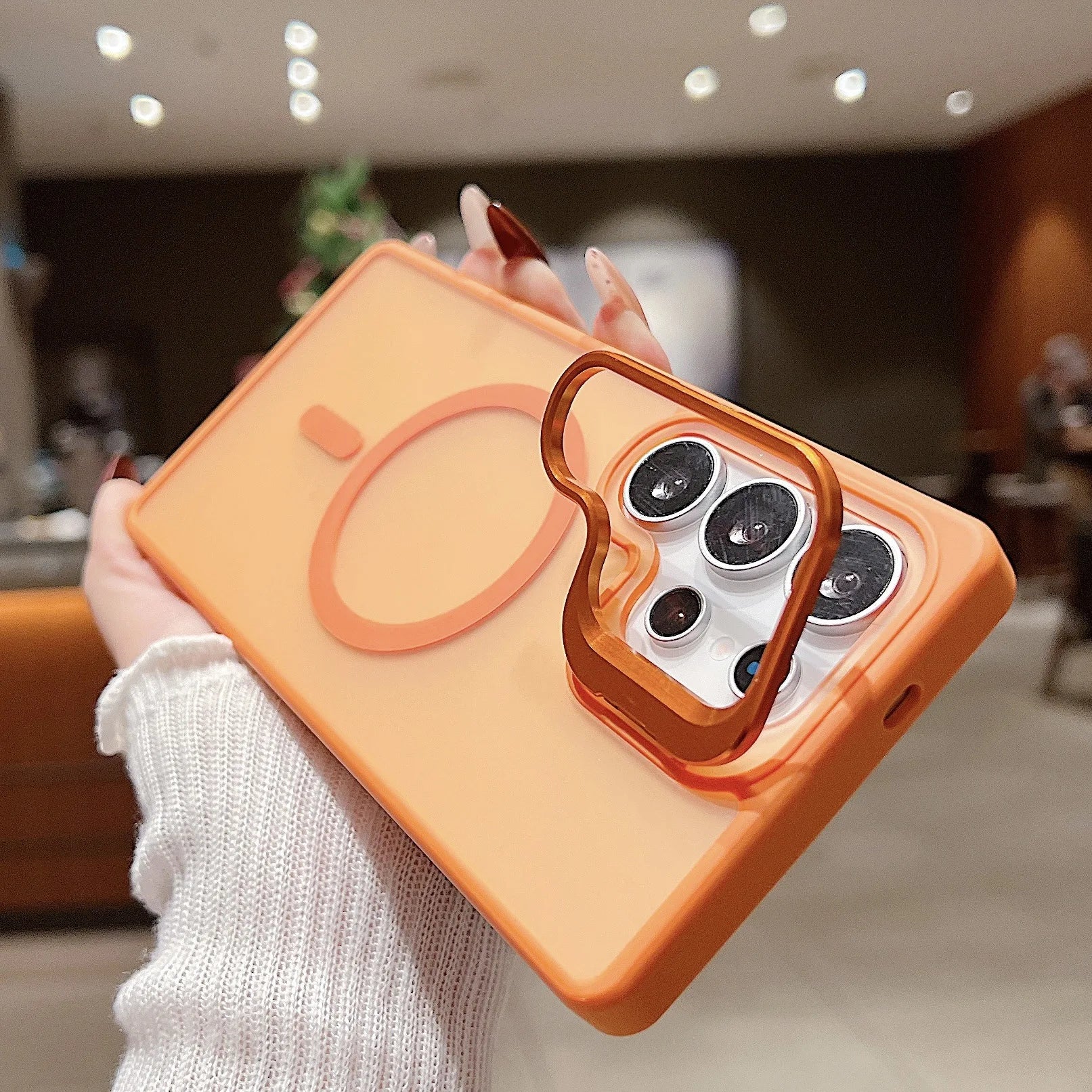 Luxury Wireless Charging Magnetic Matte Colorful Transparent Phone case