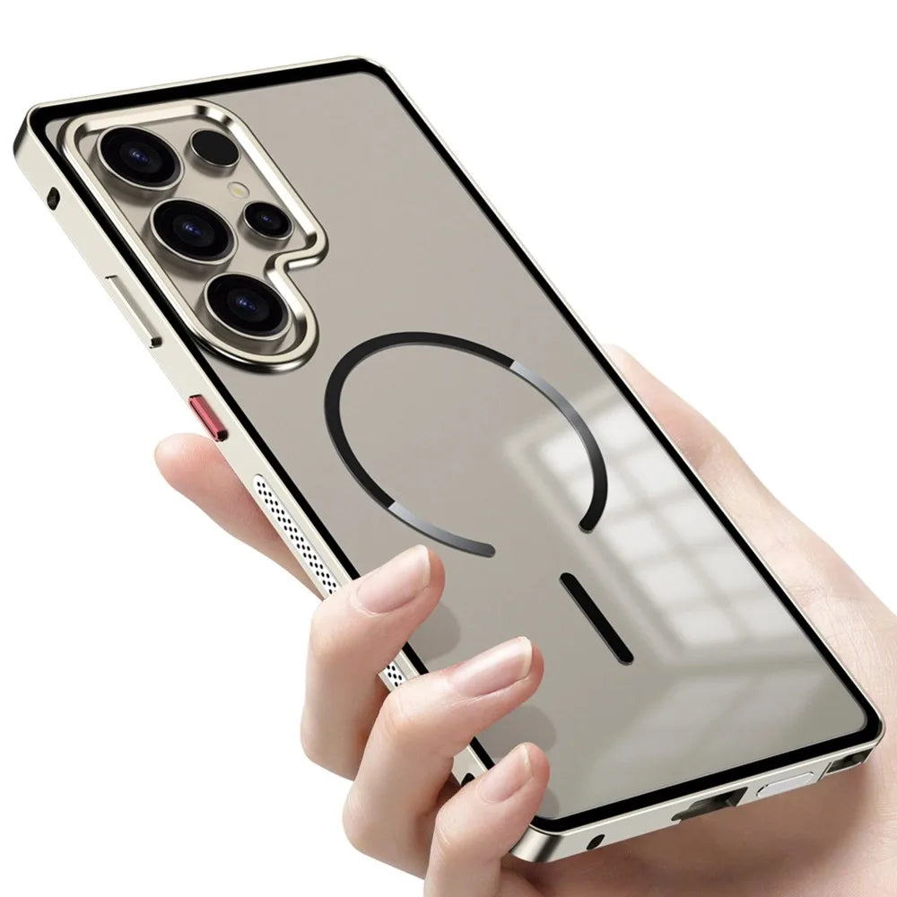 Metal Border Frosted PC Backplate Phone Case