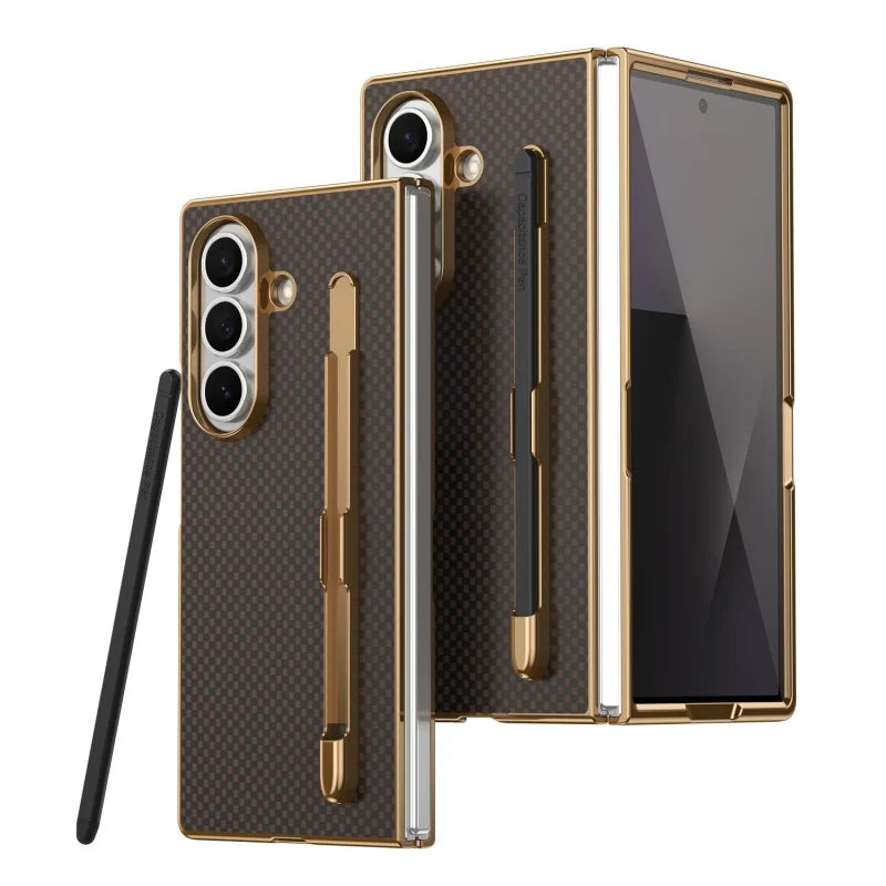 Business Plating Carbon Fiber Texture Phone Case