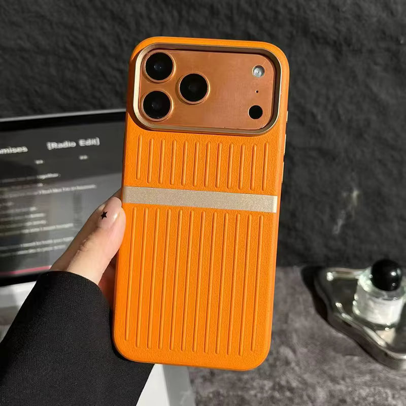 TravelStripe Mag Case – Suitcase Style Vertical Stripe Cover for iPhone