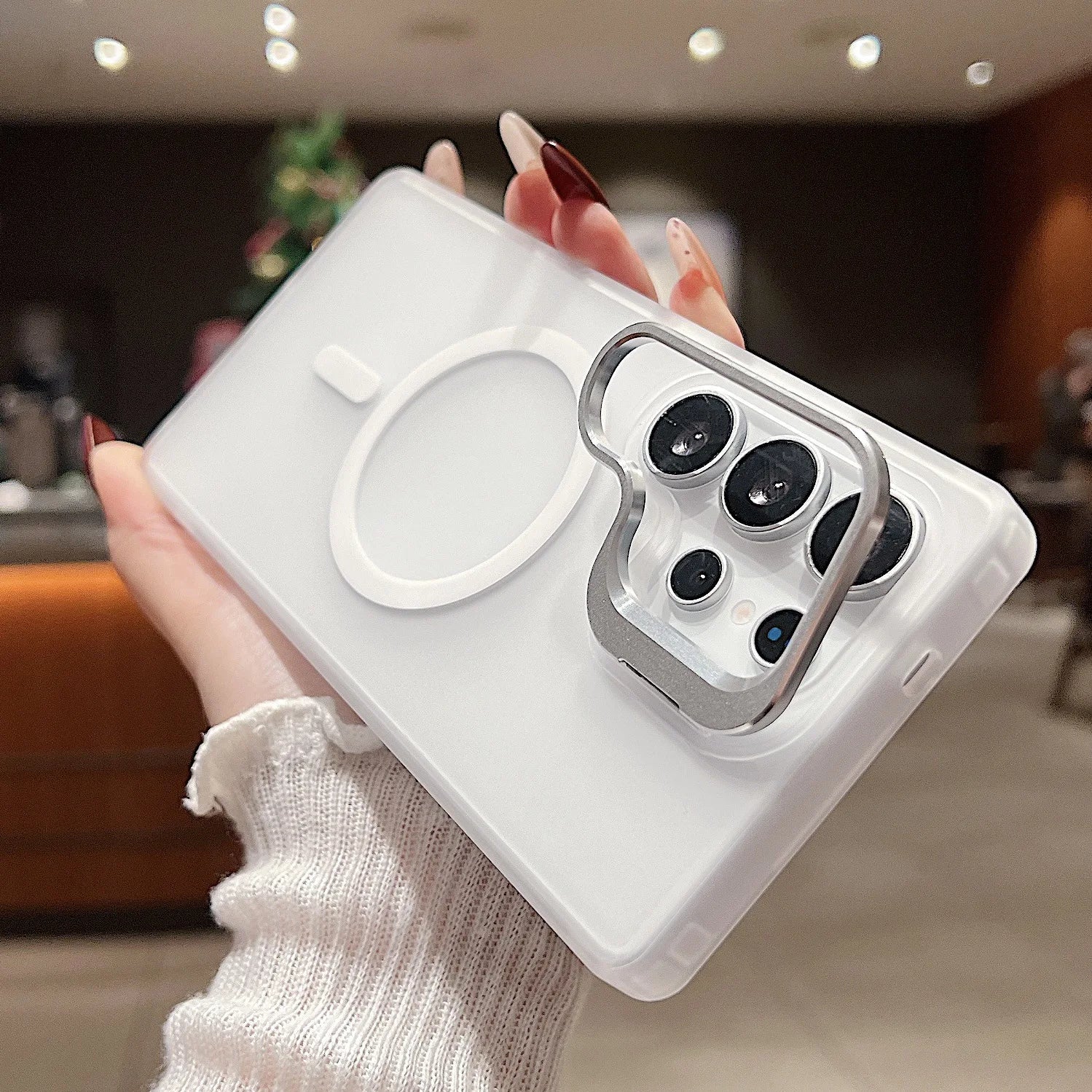 Luxury Wireless Charging Magnetic Matte Colorful Transparent Phone case
