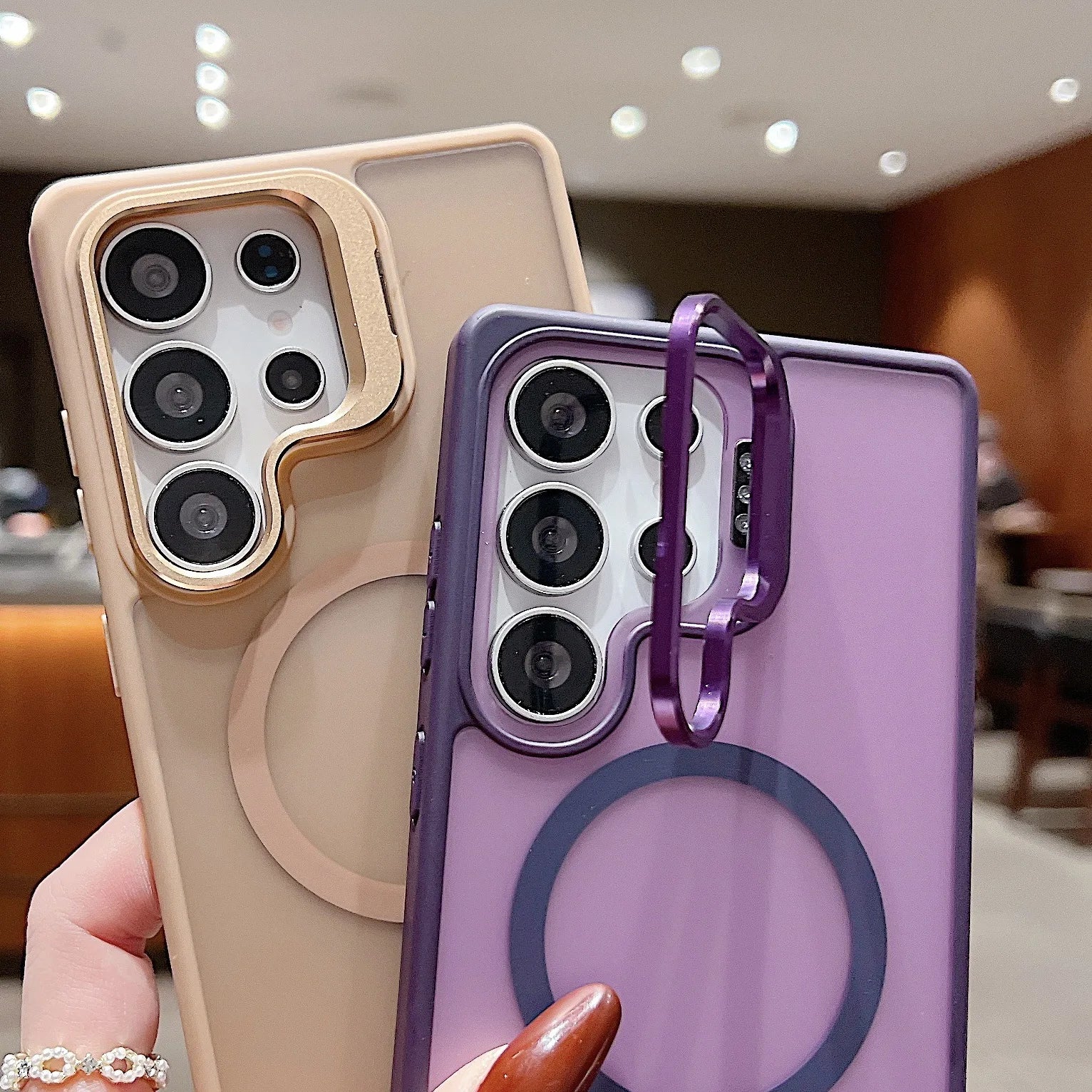 Luxury Wireless Charging Magnetic Matte Colorful Transparent Phone case
