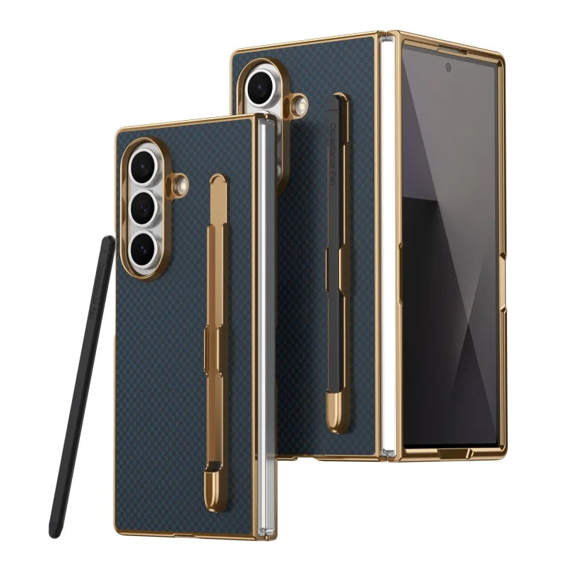Business Plating Carbon Fiber Texture Phone Case