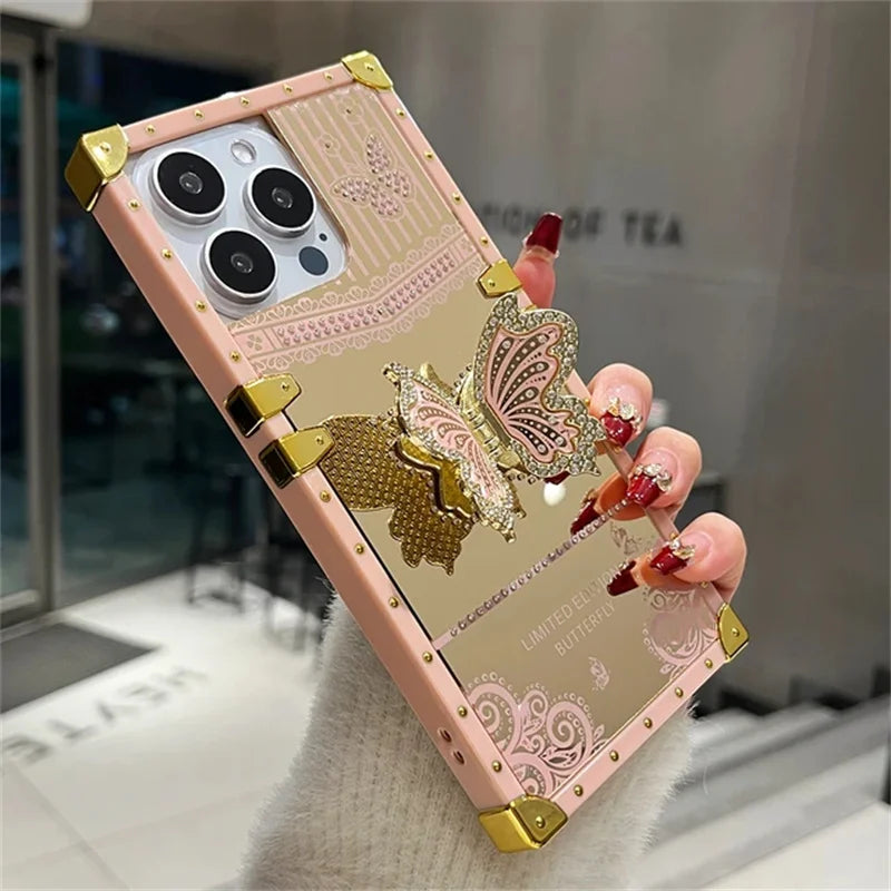 Luxury Diamond Butterfly iPhone Case Stand
