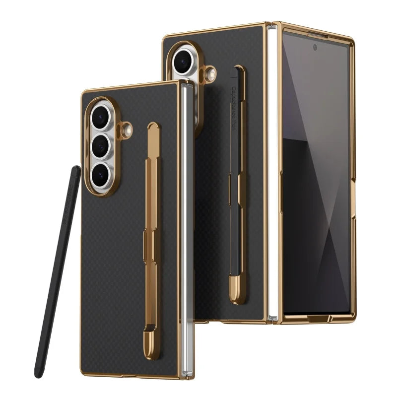 Business Plating Carbon Fiber Texture Phone Case