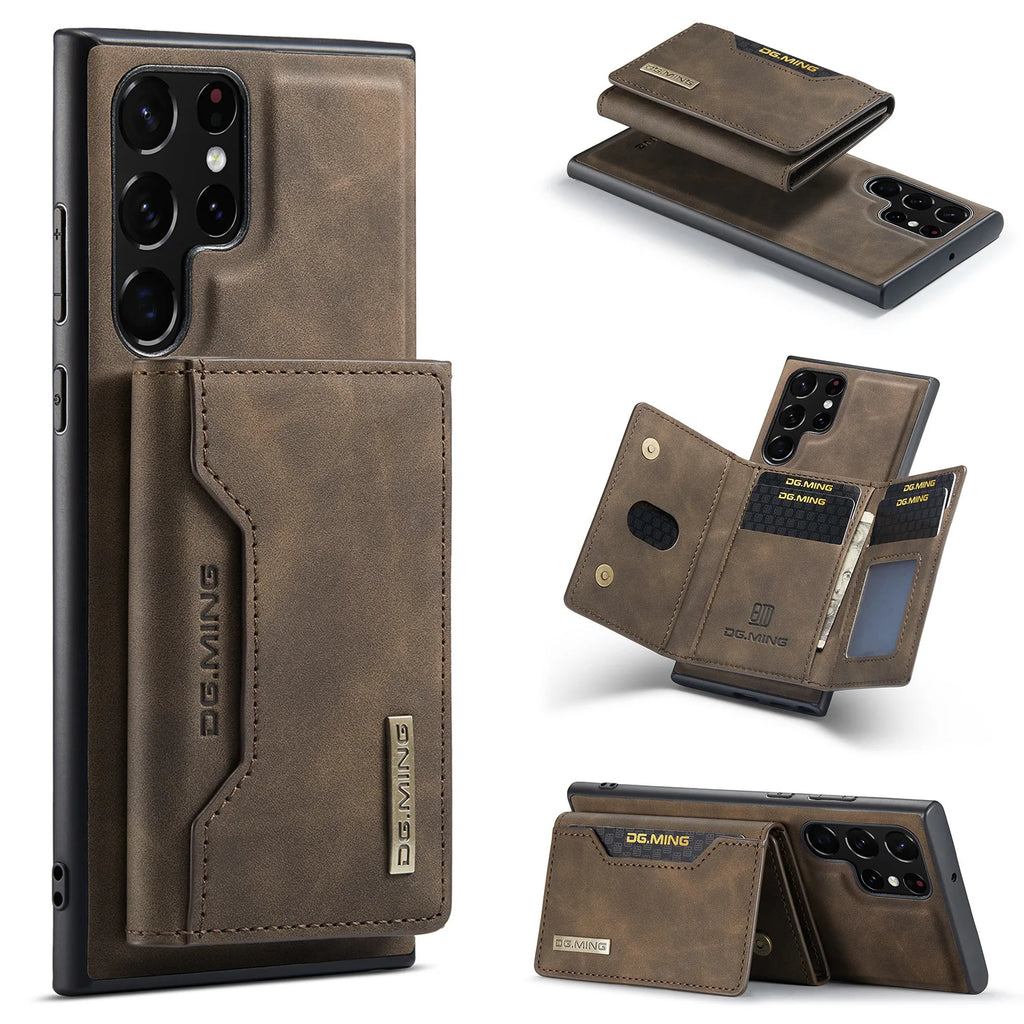 M2 2-in-1 Magnetic Card Holder and Protective PU Leather Case