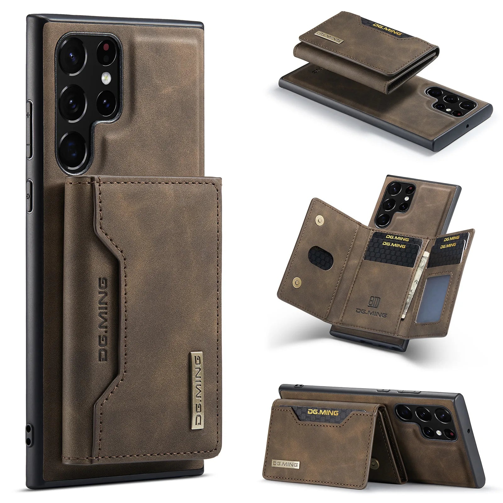 M2 2-in-1 Magnetic Card Holder and Protective PU Leather Case