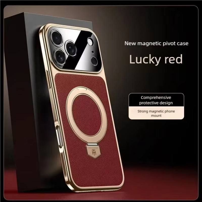 Shockproof Electroplated Leather Case for iPhone 14-17 Pro Max