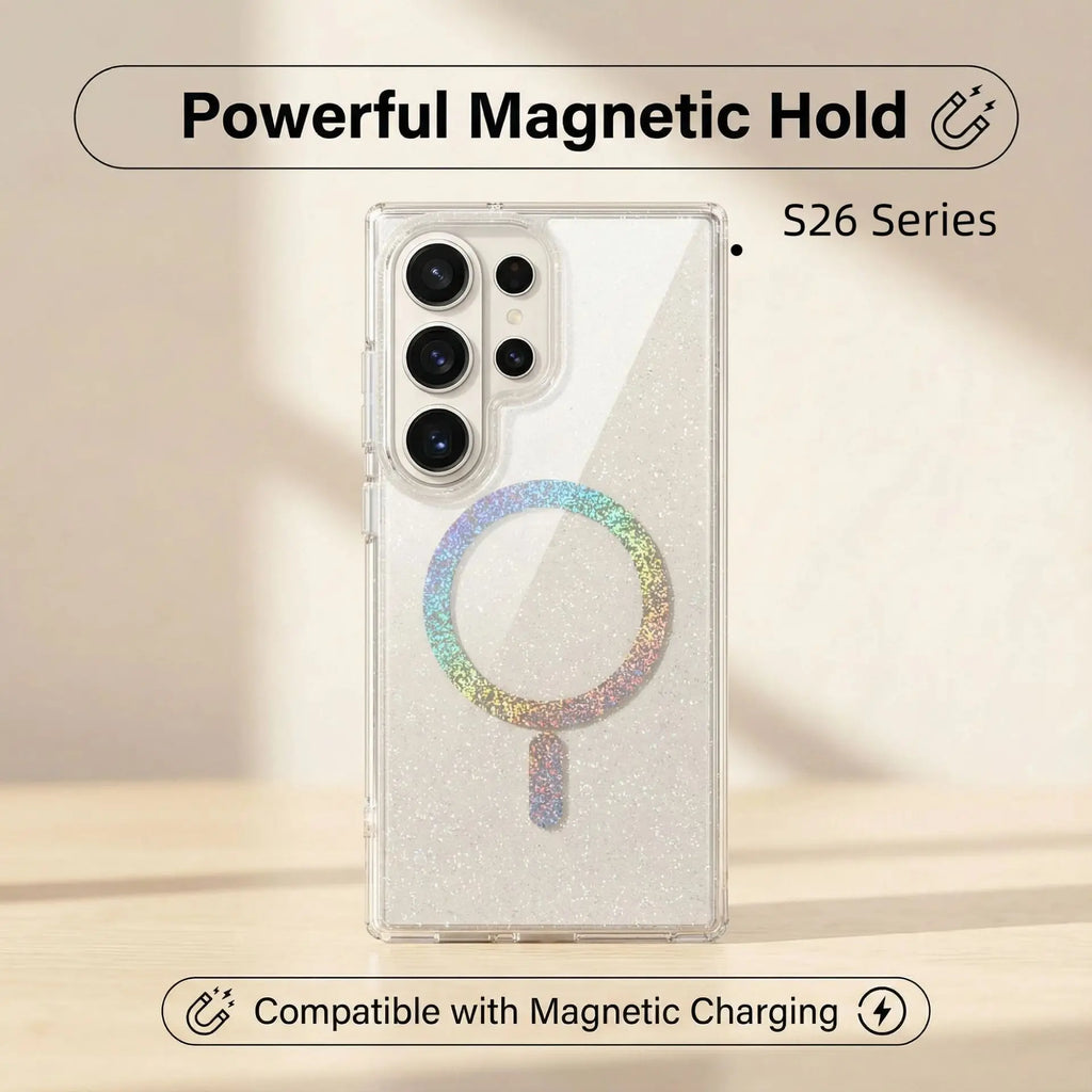 Laser Glitter Magnetic Ring Case for Samsung Galaxy
